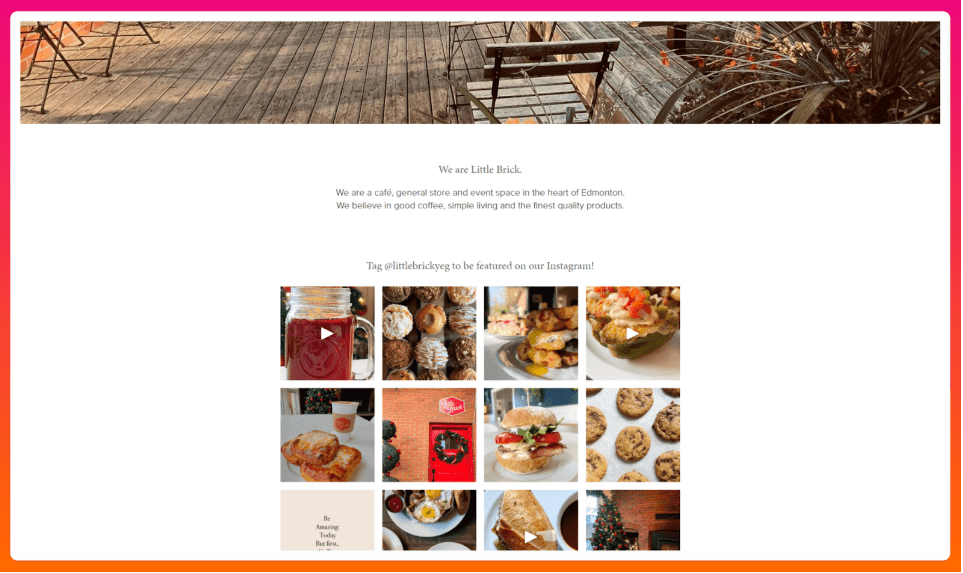 A screenshot of the Little Brick Edmonton website